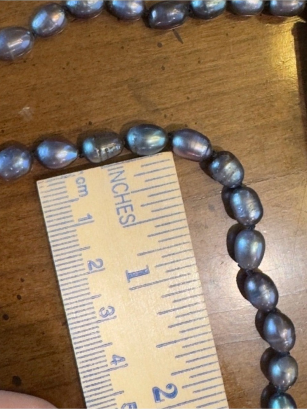 Vintage Black Peacock Freshwater Pearl Necklace 64” Hand Knotted Baroque Rope - Picture 10 of 12